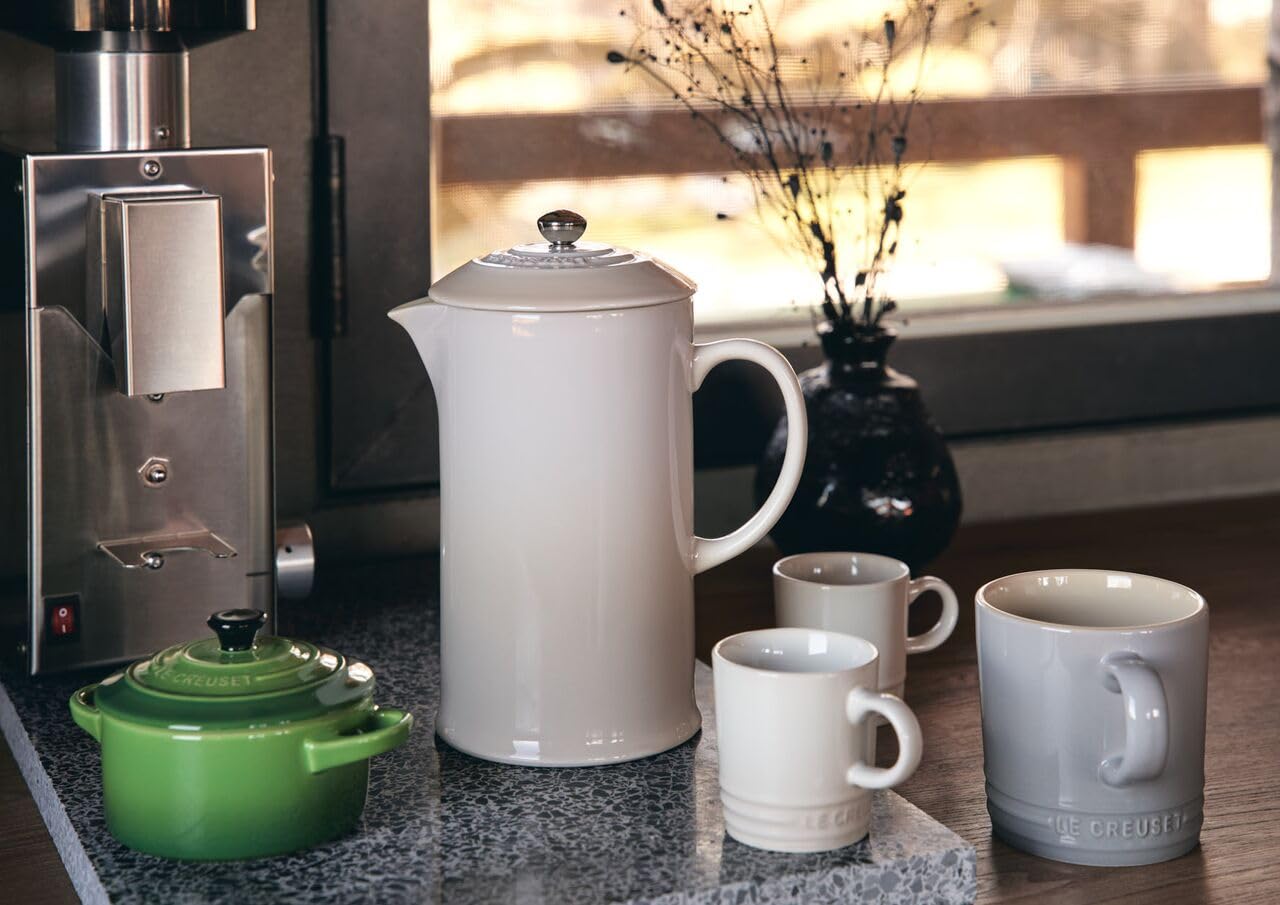 LE CREUSET　フレンチプレス Amazon.com: Le Creuset Stoneware French Press, 34 oz., Meringue